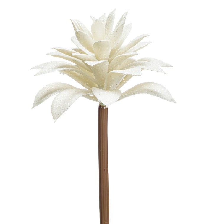 White Flocked Glitter Pk