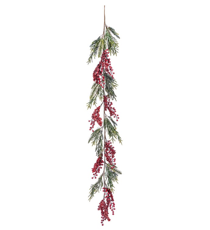 Red Berry Cluster Pine Garland
