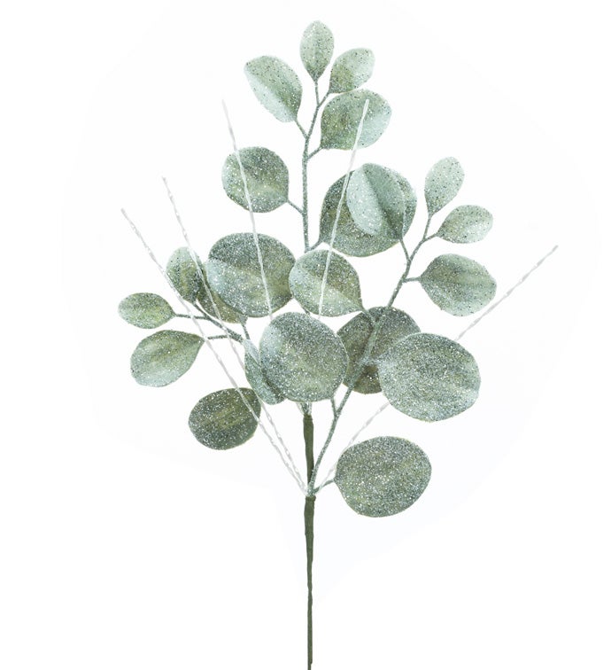 Frosted Dogwood Leaves Spray