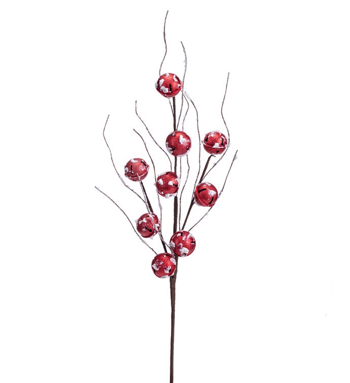 Red Bell Snow Twig Spray