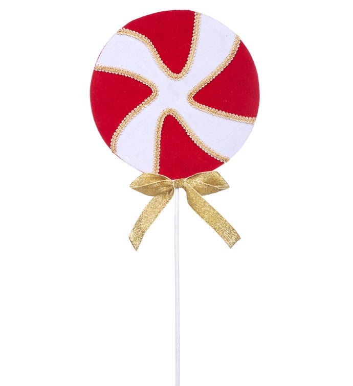 Red/Gold Peppermint Pick