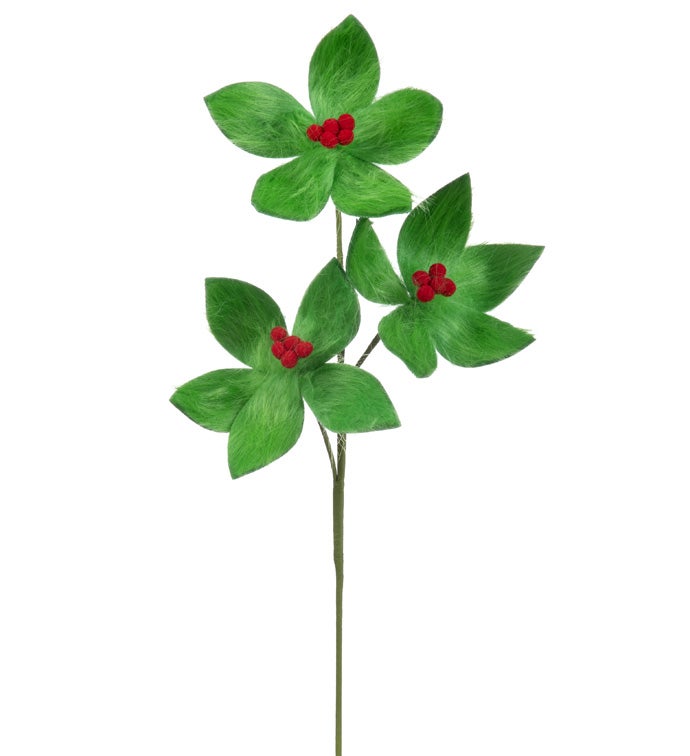 Bright Green/Red Flower Spray