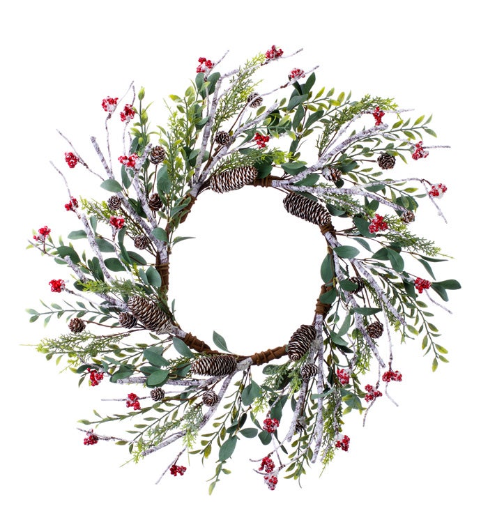 Ice Berry/Cone/Foliage Wreath
