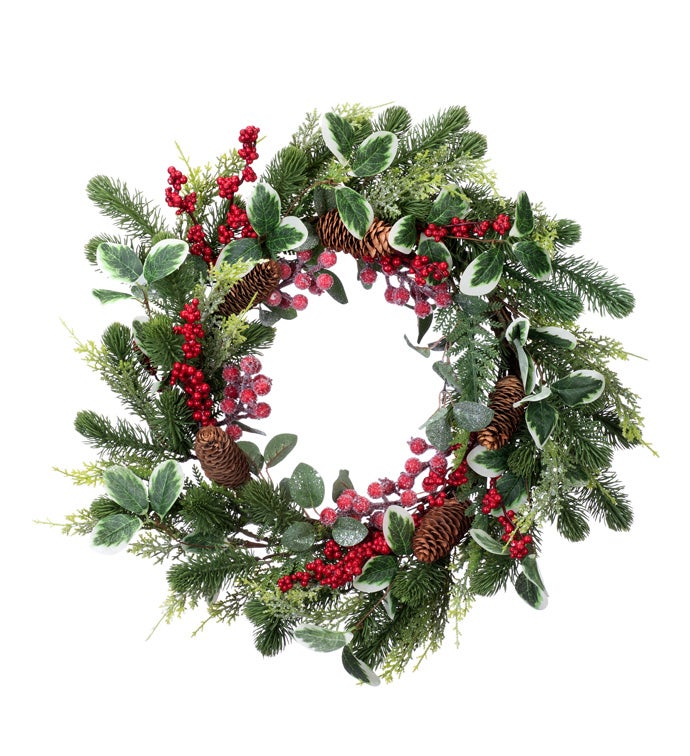 Frost Red Berry Pine/Foliage Wreath