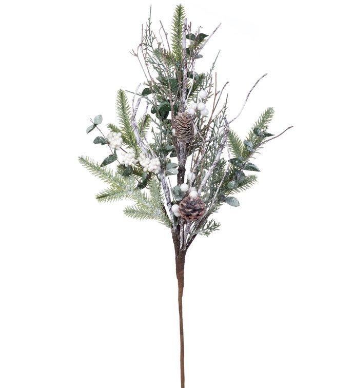 White Berry Pine/Cone Spray