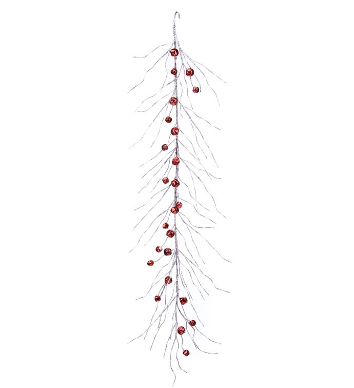 Silver Red Bells Garland