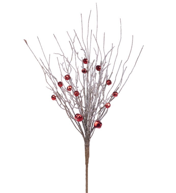 Silver Red Bell Spray