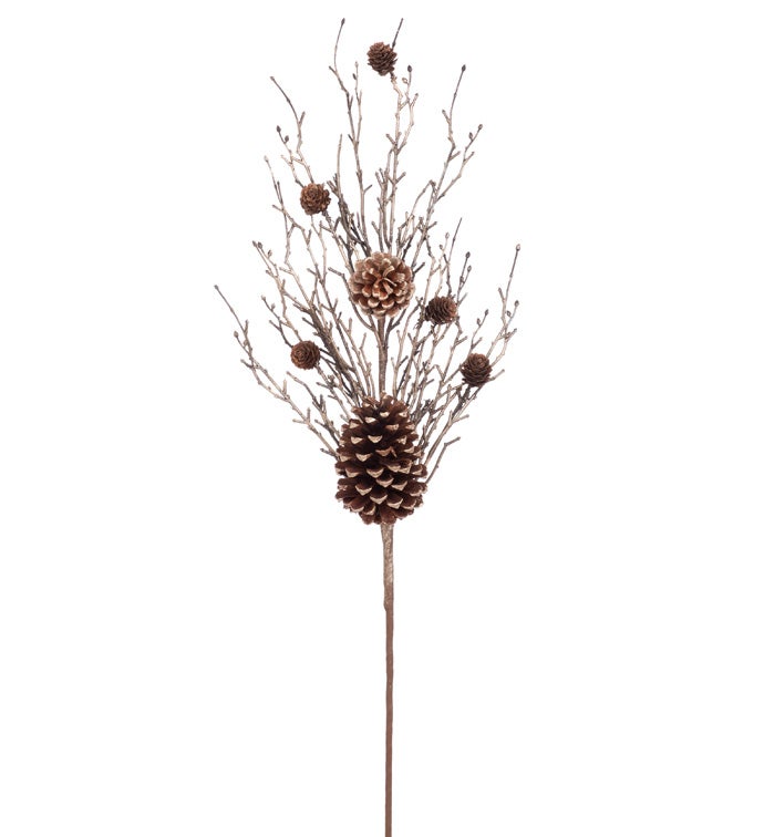 Pine Cone Twig Spray