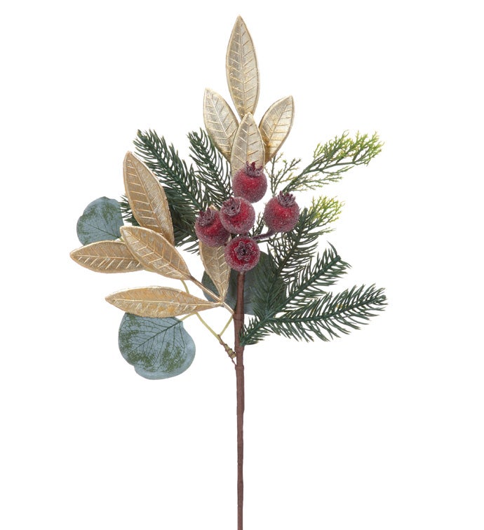 Green/Gold Foliage Berry Pick