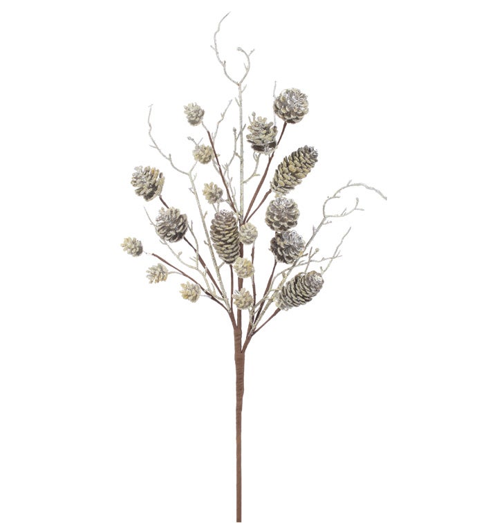 Frosted Cone Twig Spray