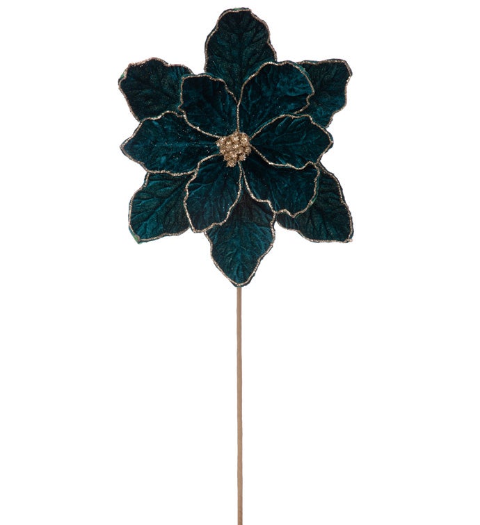 Peacock Green Poinsettia Stem