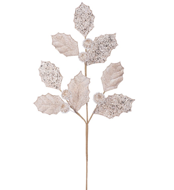 Champagne Holly/Berry Glitter Spray