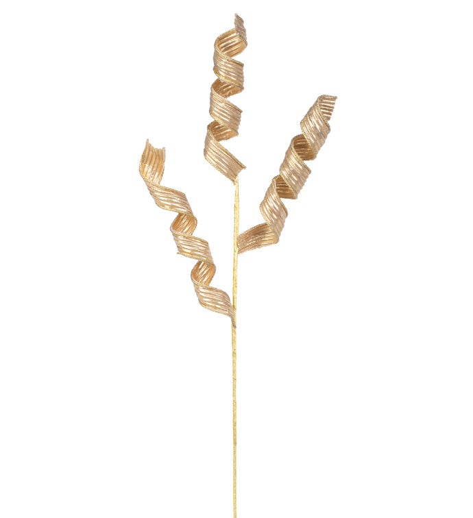 Gold Curled Ribbon Spray