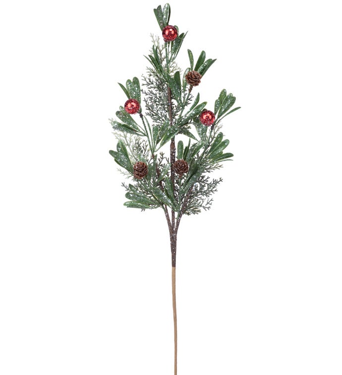 Ornament Cone/Foliage Glitter Spray