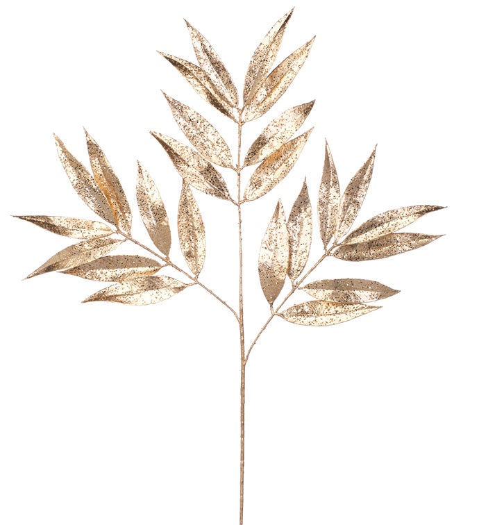 Gold Glitter Willow Spray