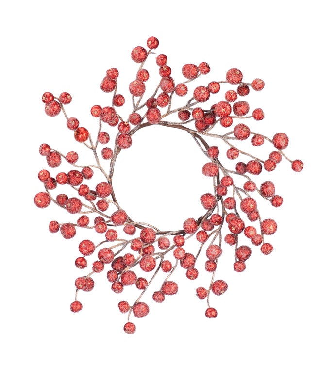 Red Iced Berry Candle Ring