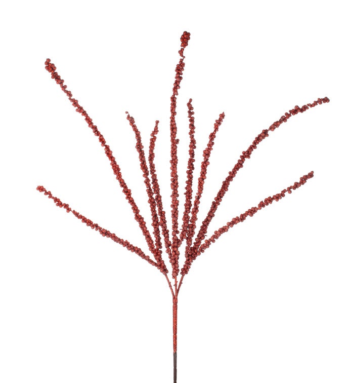 Red Glitter Berry Spike Branch