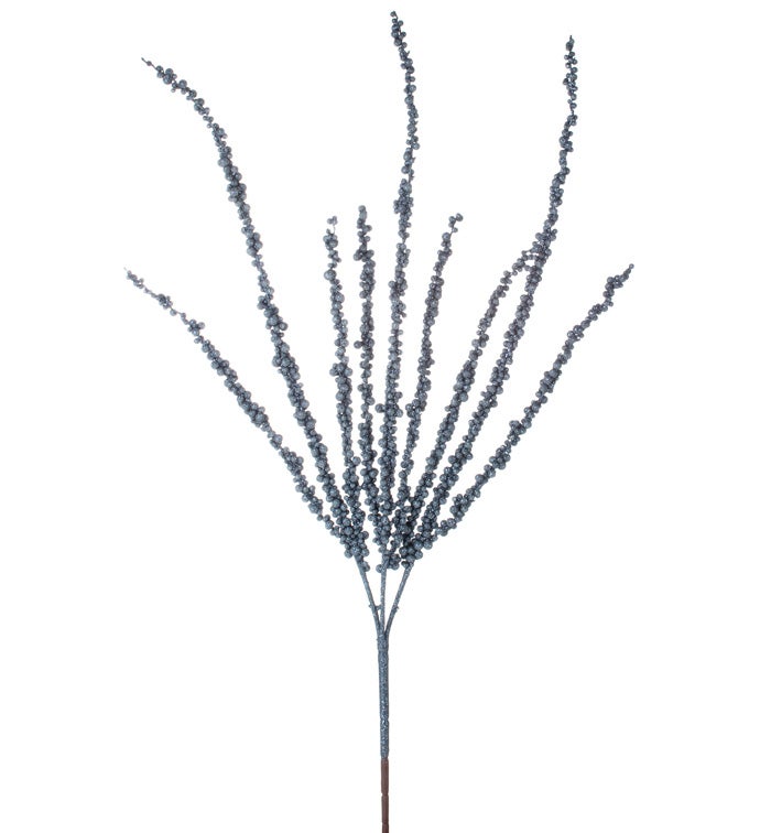 Blue Glitter Berry Spike Branch