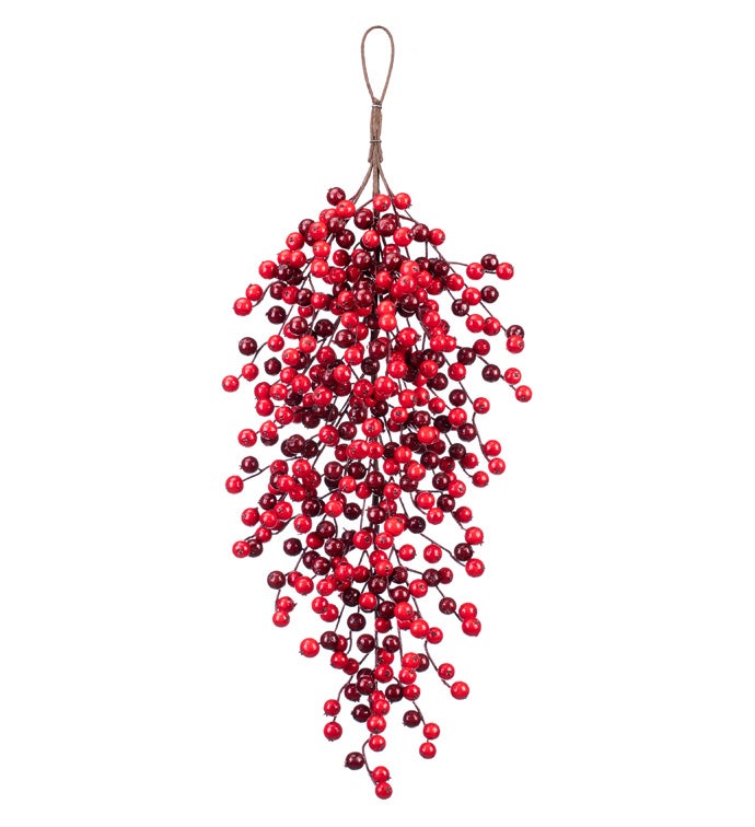 Burgundy/Red Berry Teardrop Spray