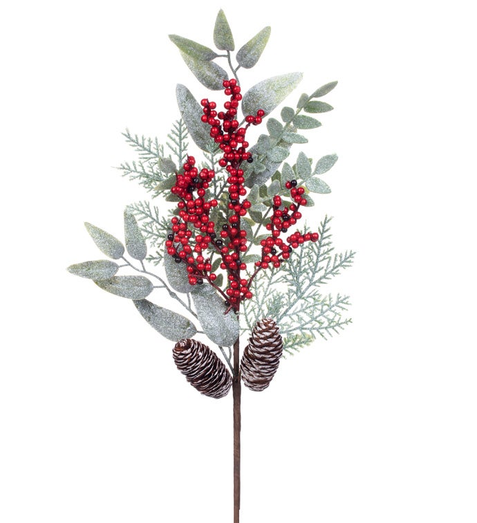 Pine/Red Berry Cone Spray