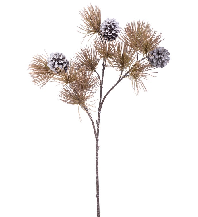 Brown Pine with Pine Cones Spray