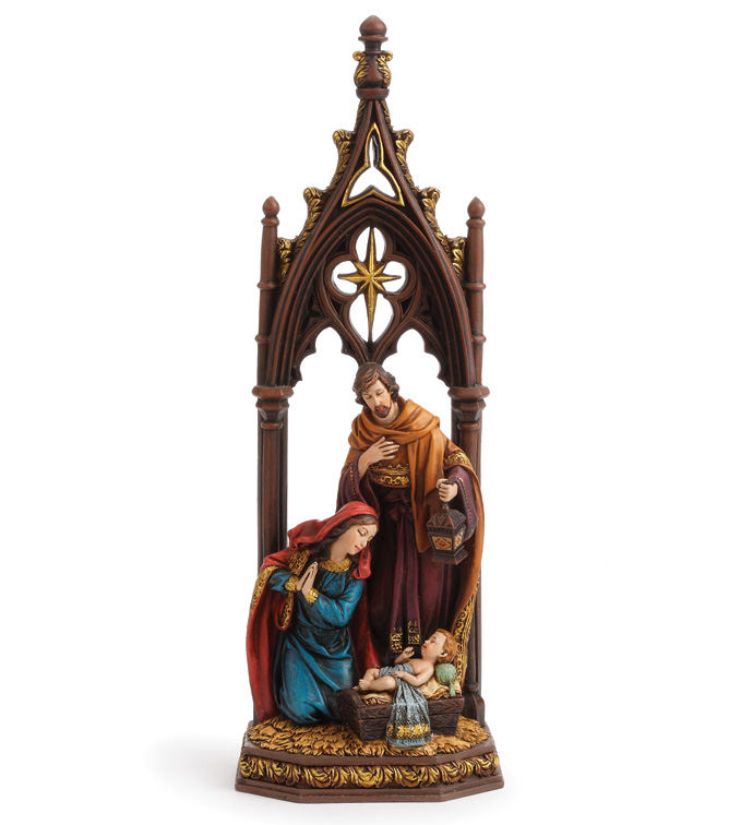 Jewel Tone Holy Family with Arch