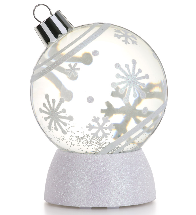 LED Snowflake Ornament Water Globe