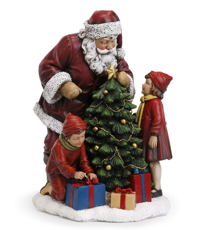 Santa with Children and Tree
