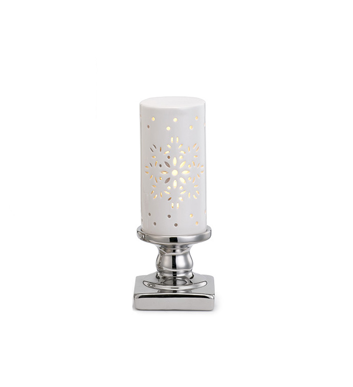 Small LED Snowflake Pillar