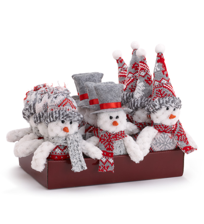 Snowman with Scarf Ornament, 3 Asso