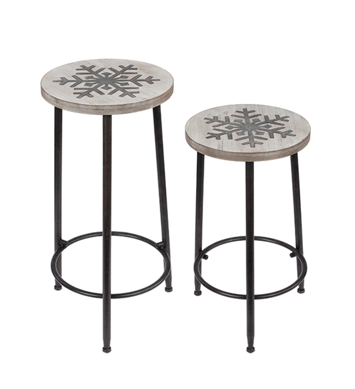 Snowflake Plant Stand, Set of 2