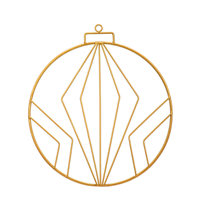 Gold Retro Christmas Ornament