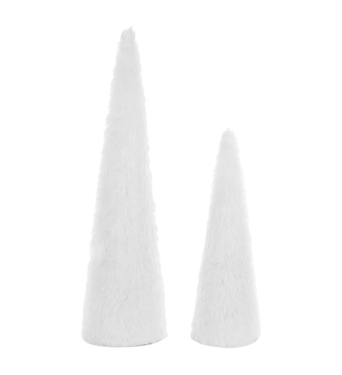 Holiday White Cone Tree, Set of 2