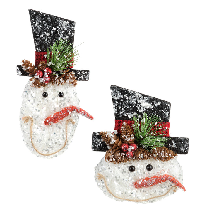 Snowman Ornament, 2 Assorted