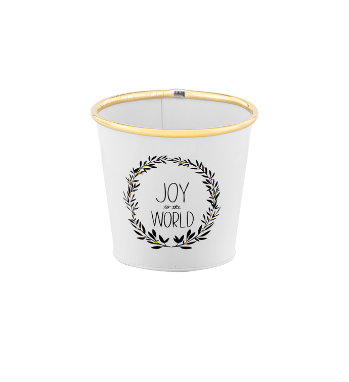 5" White/Black Joy Pot Cover