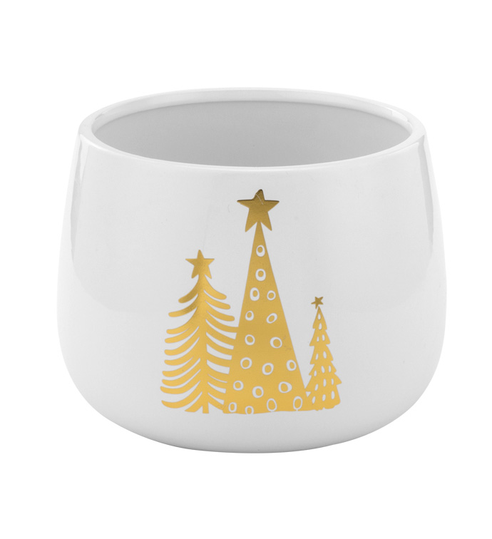 Large Gold Trees Decal Planter