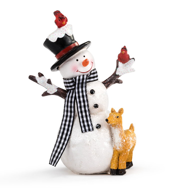 Large Snowman With Animals