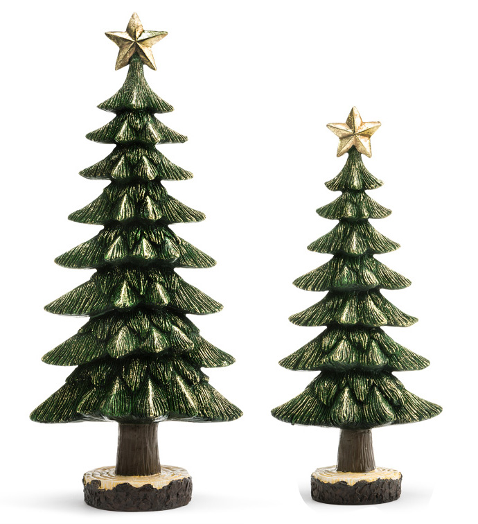 Green Christmas Tree, Set of 2