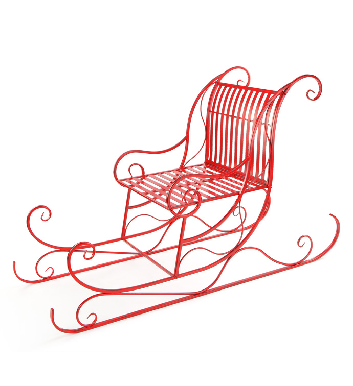 Red Scroll Bench Sleigh