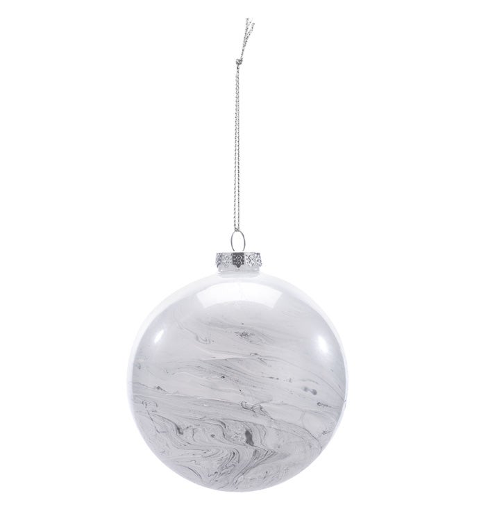 Silver/White Swirl Ornament        