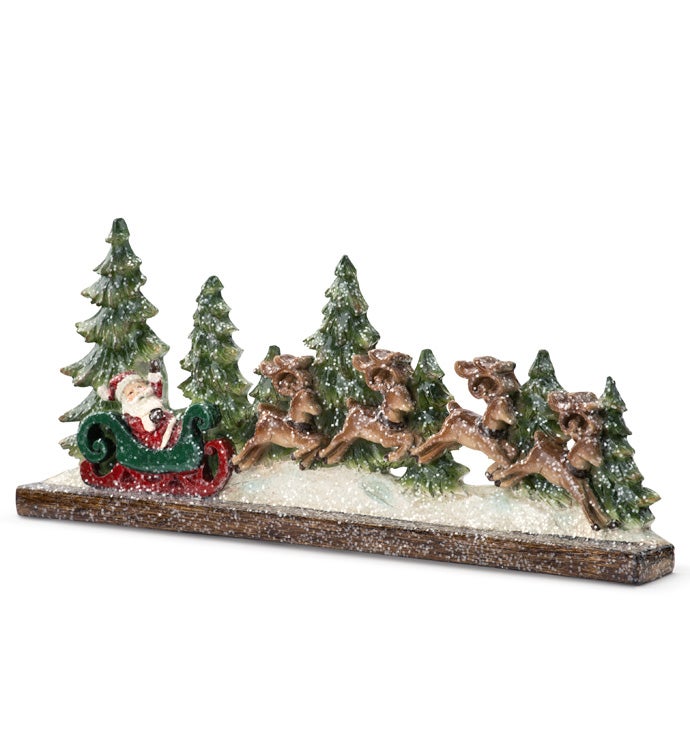 Santa Sleigh with Flying Deer      