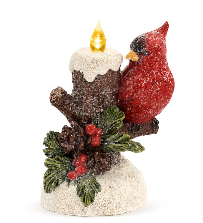 LED Candle with Cardinal