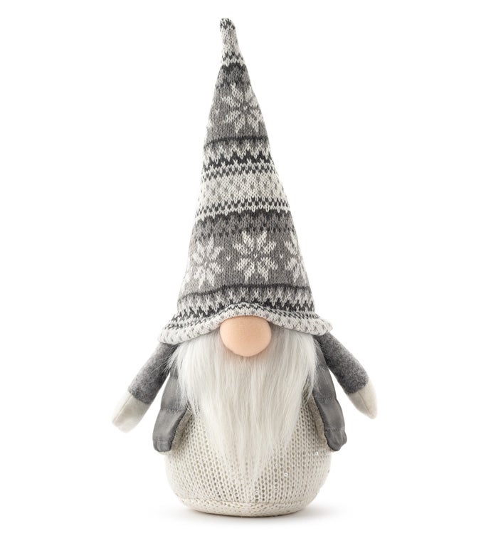 Grey Snowflake Hat Gnome