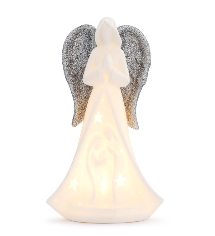 LED Angel with Holy Family