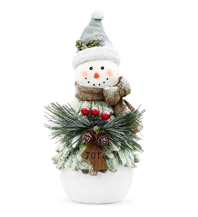 Snowman with Joy Sign              