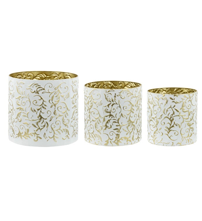Gold/White Tree Cover, Set of 3