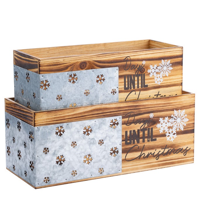 Snowflake Planter Box, Set of 2