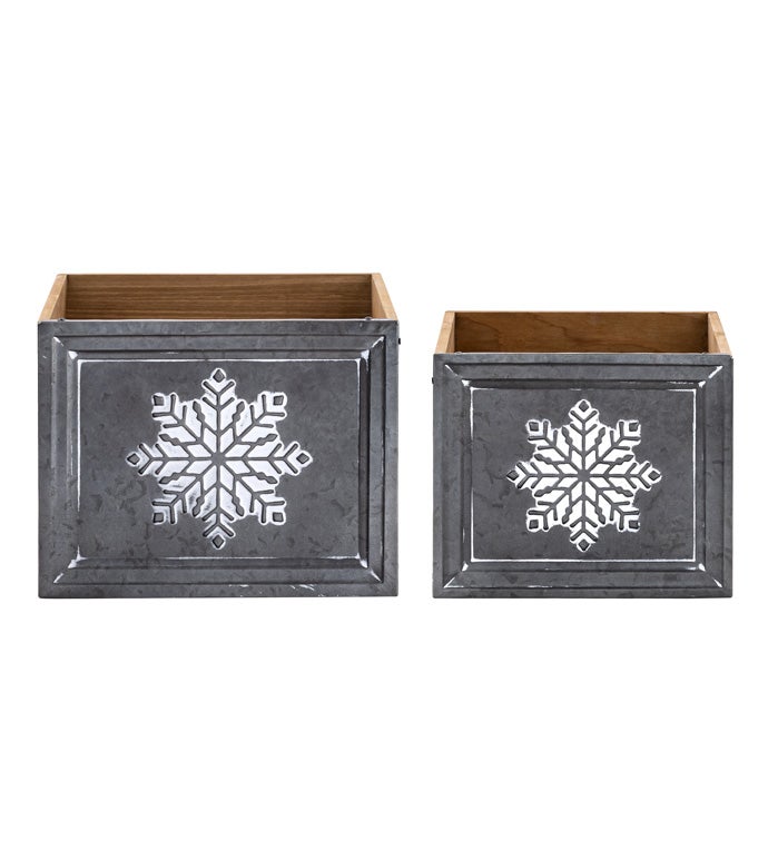 Snowflake Planter Box, Set of 2    