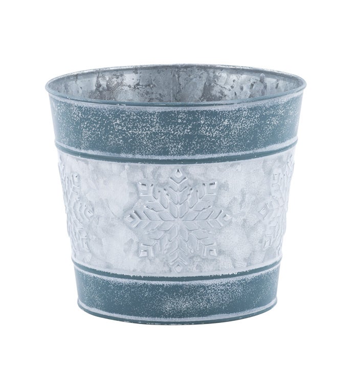 6.5" Blue Snowflake Pot Cover