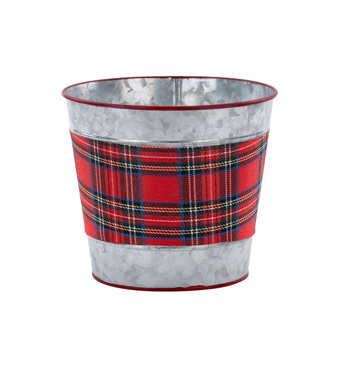 6.5" Tartan Plaid Pot Cover